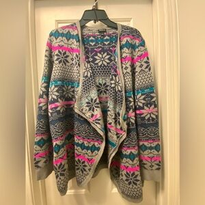 Torrid Snowflake Patterned Open Cardigan